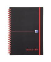 100080140 Black n Red A5 Wirebound Hardcover Notepad, 70 Ruled Sheets