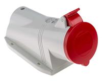 5133257 Scame IP44 Red Wall Mount 3P + N + E Right Angle Industrial Power Socket, Rated At 32A, 415 V