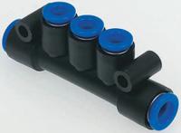 km13-08-10-3 SMC KM 3 Outlet Manifold Push In 10 mm Push In 8 mm