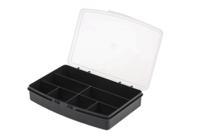 838-6535 RS PRO 7 Cell Black PP Compartment Box, 30mm x 122mm x 175mm