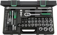 96013702 STAHLWILLE 63-Piece Metric 1/2 in; 1/4 in Standard Socket/Bit Set with Ratchet, 6 point; e-Torx
