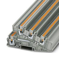 3213953 Phoenix Contact PTI Series PTI 2,5-L/L Non-Fused Terminal Block, 4-Way, 24A, 26 → 12 AWG Wire, Push In