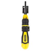 0-68-010 Stanley Phillips, Pozidriv, Slotted, Square Ratchet Screwdriver & Bit Set, 250 mm length