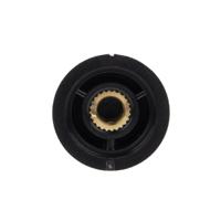 259-6991 RS PRO 28mm Black, Red Potentiometer Knob for 6.35mm Shaft Splined