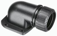 as34fl90bl Adaptaflex 90° Panel Mounting Flange, Conduit Fitting, 32mm Nominal Size, Nylon 66, Black IP67 rating