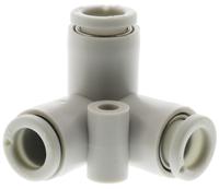 kq2d06-00a SMC KQ2 Series Delta Union Tube-to-Tube Adaptor, Push In 6 mm to Push In 6 mm, Tube-to-Tube Connection Style
