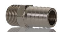 176-2025 RS PRO Hose Connector Hose Tail Adaptor, BSPT 3/8in 16mm ID, 5 MPa, 50 bar