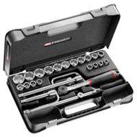 s161-3p6u Facom 25-Piece Imperial 1/2 in Standard Socket Set with Ratchet, 6 point