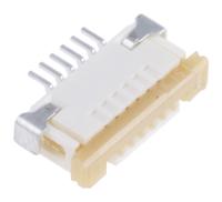 52207-0660 Molex, Easy-On, 52207 1mm Pitch 6 Way Right Angle Female FPC Connector, ZIF Top Contact
