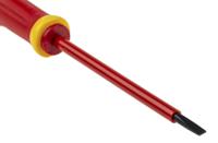 at4x100ve Facom Slotted Insulated Screwdriver, 4 x 0.8 mm Tip, 100 mm Blade, VDE/1000V, 210 mm Overall