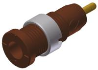 975459705 Hirschmann Test & Measurement Brown Female Banana Socket, 2mm Connector, Solder Termination, 10A, 1000V ac/dc, Gold