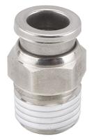 kqg2h09-n03s SMC KQG2 Series Straight Threaded Adaptor, NPT 3/8 Male to Push In 5/16 in, Threaded-to-Tube Connection Style