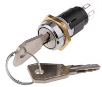 srl5kd2 Lorlin Key Switch, DPDT, 1 A @ 24V ac dc / 115V ac 2-Way Random-Key