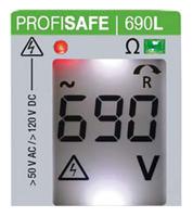 m630j Gossen Metrawatt PROFISAFE 690L, LCD Voltage tester, 690V ac/dc, Continuity Check, Battery Powered, CAT III 690V