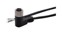 rnd-205-01225 RND Female 4 way Angled Socket M12 to Free End Cable Connector Cable, 5 m