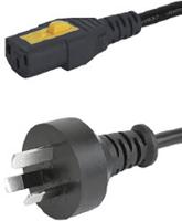 60512030 Schurter IEC C13 Socket to Type I Australian Plug Power Cord, 2m