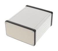 1455n1201 Hammond 1455 Series Silver Anodised Aluminium Enclosure, IP54, Silver Anodized Lid, 120 x 103 x 53mm