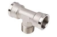 0916-00-21 Legris 0916 Series Tee Threaded Adaptor, G 1/2 Female to G 1/2 Female