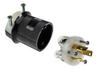 hbl2621 Hubbell USA Mains Plug, 30A Black, Cable Mount Nylon Screw, 250 V