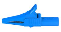 669755-23 Staubli Crocodile Clip 4 mm Connection, Brass Contact, 32A, Blue
