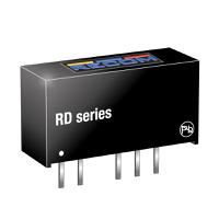 rd-2415d Recom RD DC-DC Converter, ±15V dc/ ±66mA Output, 21.6 → 26.4 V dc Input, 2W, Through Hole, +85°C Max Temp -40°C