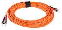 535-7430 RS PRO ST to ST Duplex Multi Mode OM1 Fibre Optic Cable, 62.5/125μm, Orange, 10m