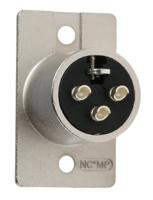 nc3mp Neutrik Panel Mount XLR Connector, Male, 50 V, 3 Way, Silver over Nickel Plating