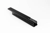 23464000n Betaduct 2346 Black Slotted Panel Trunking - Open Slot, W50 mm x D50mm, L2m, Noryl
