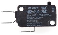 v15h22-cz100 Honeywell Plunger Micro Switch, Quick Connect Terminal, 22 A @ 250 V ac, SPDT, IP67