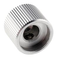 465-9836 RS PRO 15mm Silver Potentiometer Knob for 6.4mm Shaft Splined