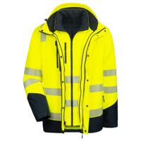 7179-4021-s NITRAS SAFETY 7179 Fluorescent Yellow-Navy Blue Unisex Hi Vis Jacket, S