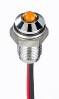171-3761 RS PRO Orange Panel Mount Indicator, 10.8 → 13.2V dc, 6mm Mounting Hole Size, Lead Wires Termination, IP67