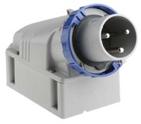 2456393t Scame IP67 Blue Wall Mount 2P + E Industrial Power Plug, Rated At 63A, 230 V