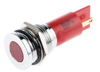 211-752 RS PRO Red Panel Mount Indicator, 24V ac/dc, 16mm Mounting Hole Size, Solder Tab Termination