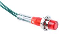 ind515205-2825-trd CAMDENBOSS Red Panel Mount Indicator, 28V, 6.4mm Mounting Hole Size, Lead Wires Termination