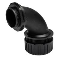 xf40m40c90 Adaptaflex 90° Elbow, Conduit Fitting, 40mm Nominal Size, M40, Nylon 66, Black IP65 rating