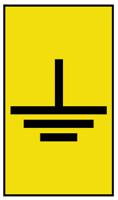 901-10144 HellermannTyton Ovalgrip Slide On Cable Markers, Black on Yellow, Pre-printed "Earth", 1.7 → 3.6mm Cable,