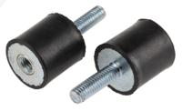 162-3233 RS PRO M6 Anti Vibration Mount, Male to Female Bobbin with 24.2 Compression Load
