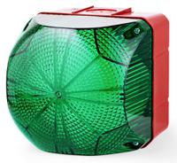 874166405 AUER Signal QDS Series Green Multiple Effect Beacon, 24 V ac/dc, Surface Mount, LED Bulb, IP66
