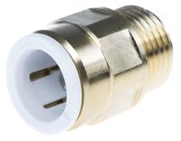 15mc12brass John Guest Brass Pipe Fitting, Straight Push Fit Coupler, Male 1/2in to Female 15mm