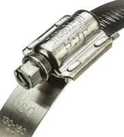 htm160p HI-TORQUE Stainless Steel Slotted Hex Worm Drive, 16mm Band Width, 130 → 160mm ID