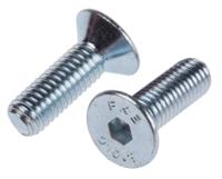 483-9846 RS PRO Bright Zinc Plated Steel Hex Socket Countersunk Screw, DIN 7991, M5 x 16mm