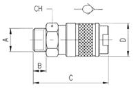 176-1908 RS PRO Nickel Plated Brass Female Quick Air Coupling, G 1/4 Male Threaded