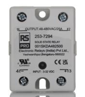 253-7294 RS PRO Solid State Relay, 25 Amps Load, Panel Mount, Surface Mount, 480 V rms Load, 32 V dc Control