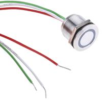 823-2769 RS PRO Capacitive Switch Momentary NO,Illuminated, Green, IP68 Brass