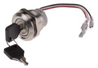 877-1892 RS PRO IP40 Key Switch, DPDT, 5 A 3-Way