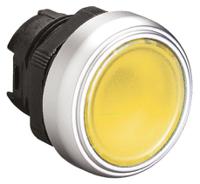lpcbl105 Lovato Platinum Series Yellow Spring Return Push Button Head, 22mm Cutout, IP66, IP67, IP69K