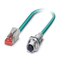 1406085 Phoenix ContactVS, 2m Cat5, Blue M12 to Female RJ45 Male Shielded, Terminated Polyurethane Sheath