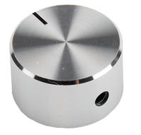 499-949 RS PRO 22mm Silver Potentiometer Knob for 6.4mm Shaft Splined