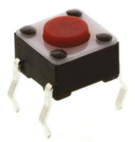 1825910-3 TE Connectivity Red Button Tactile Switch, SPST 50 mA @ 24 V dc 0.7mm Surface Mount